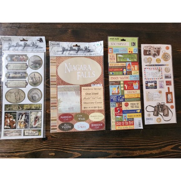 Stickers Lot - Stamping Station - Travel Explore Roap Trip NEW - Retired #15 - Picture 1 of 11